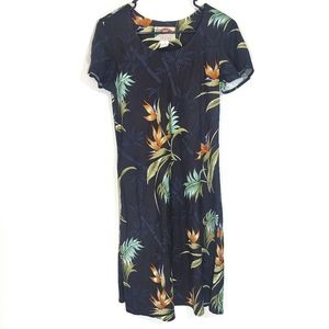 Paradise found 100% rayon birds of paradise hawaiian t-shirt dress M